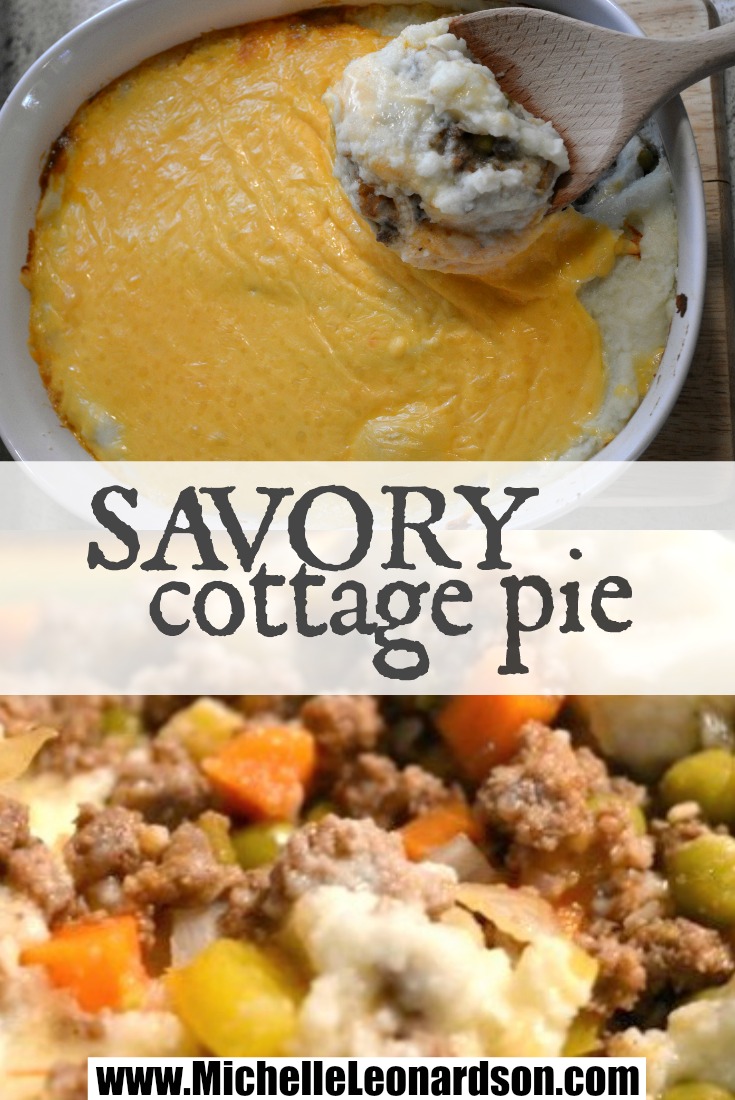 Hearty comfort food with a healthy twist! Yum! A recipe that looks hearty but tastes and feels light! I call it Savory Cottage Pie because it’s a lot like Shepherd’s Pie, but packed with veggies! 