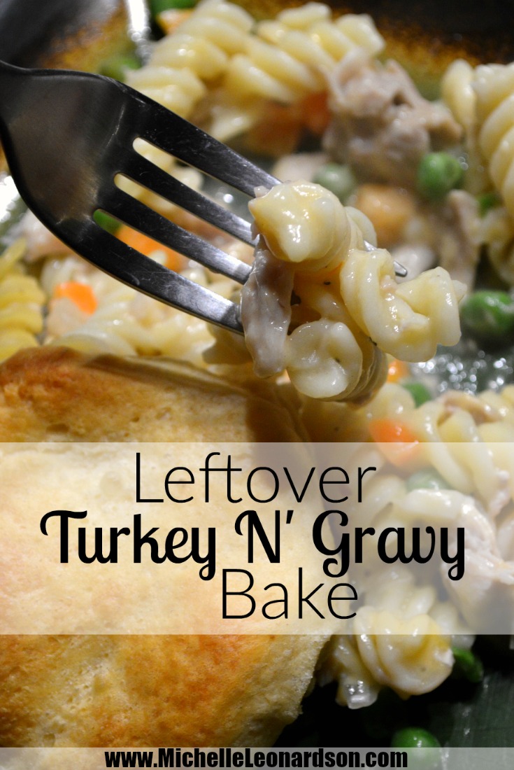 The BEST idea for Thanksgiving leftovers! This turkey and gravy bake comes together in just a few easy steps and it will have the whole family raving. It's so good even the kids will like it!